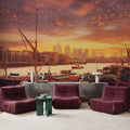 Harbor Sunset Sails Mural Wallpaper - room preview 05