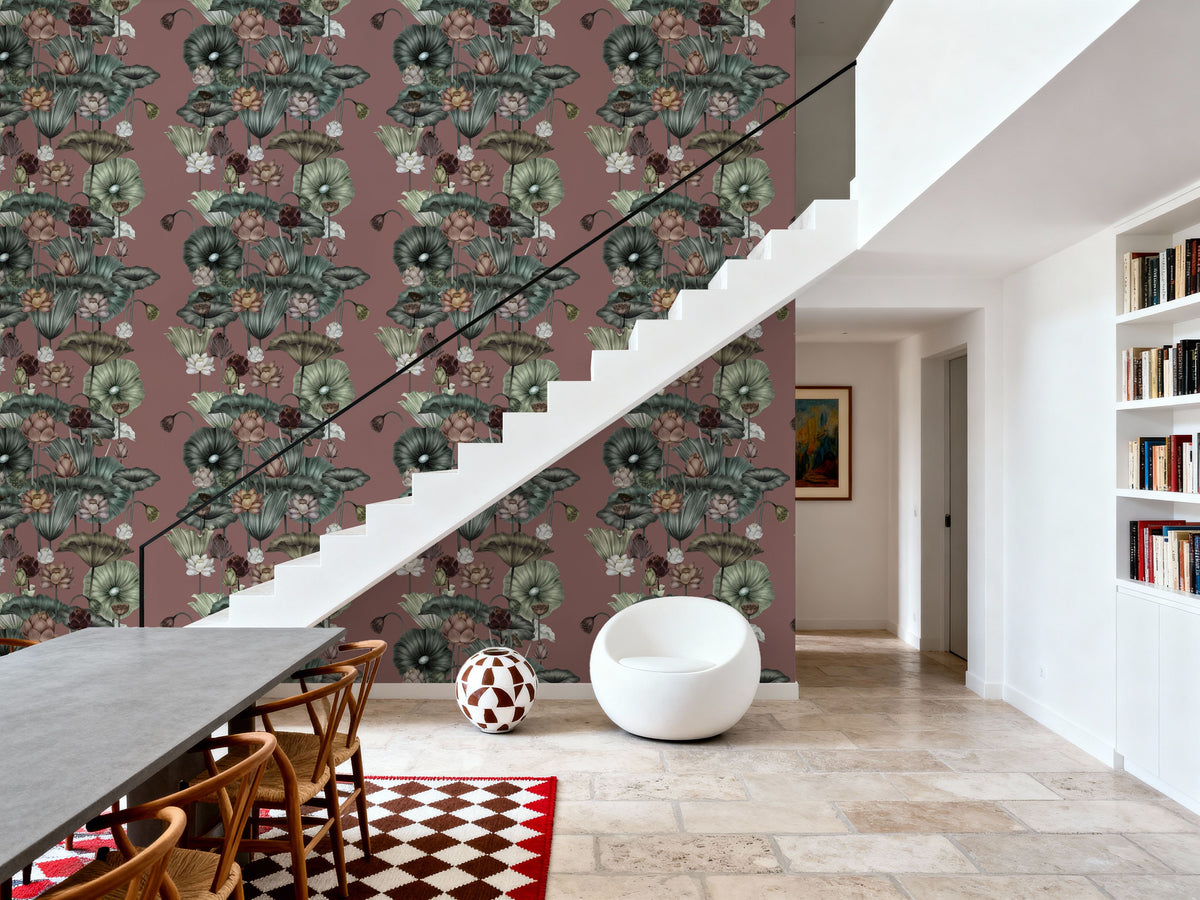 Magical Lotus, Rose Mural Wallpaper - room preview 05