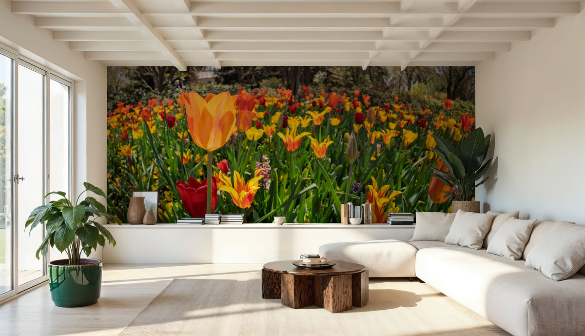 Vibrant Tulip Bloom Mural Wallpaper - room preview 05