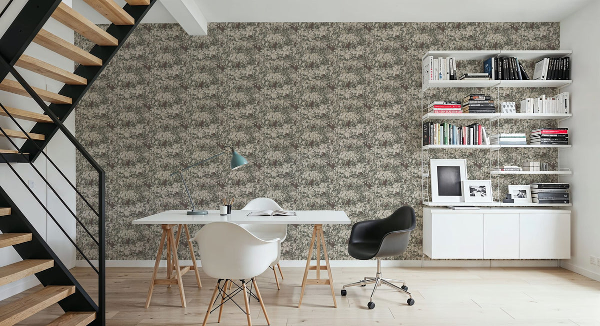 Tree Bower, Khaki Mural Wallpaper - room preview 05