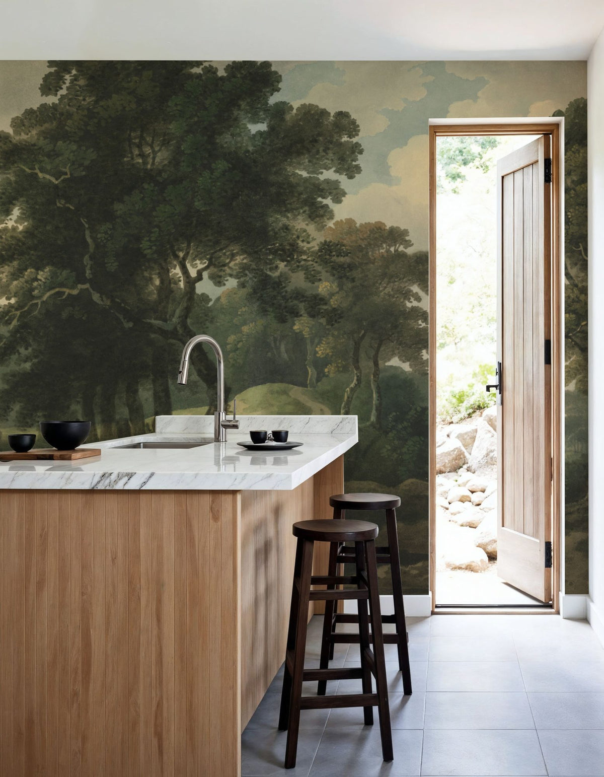 Historic Lands, Forest Green Mural Wallpaper - room preview 05