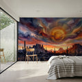 Arizona Landscape - Sunset Landscape Series Mural Wallpaper - Red Tone - room preview 05
