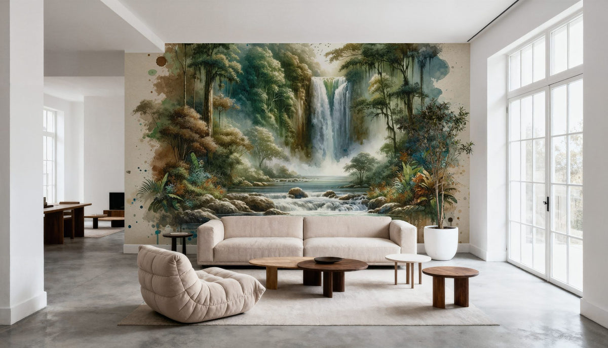 Tropical Waterfall Mural Wallpaper - room preview 05