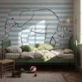 Stripe Elephant Mural Wallpaper - room preview 05