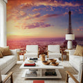 Eiffel Tower Pink Sky Mural Wallpaper - room preview 05