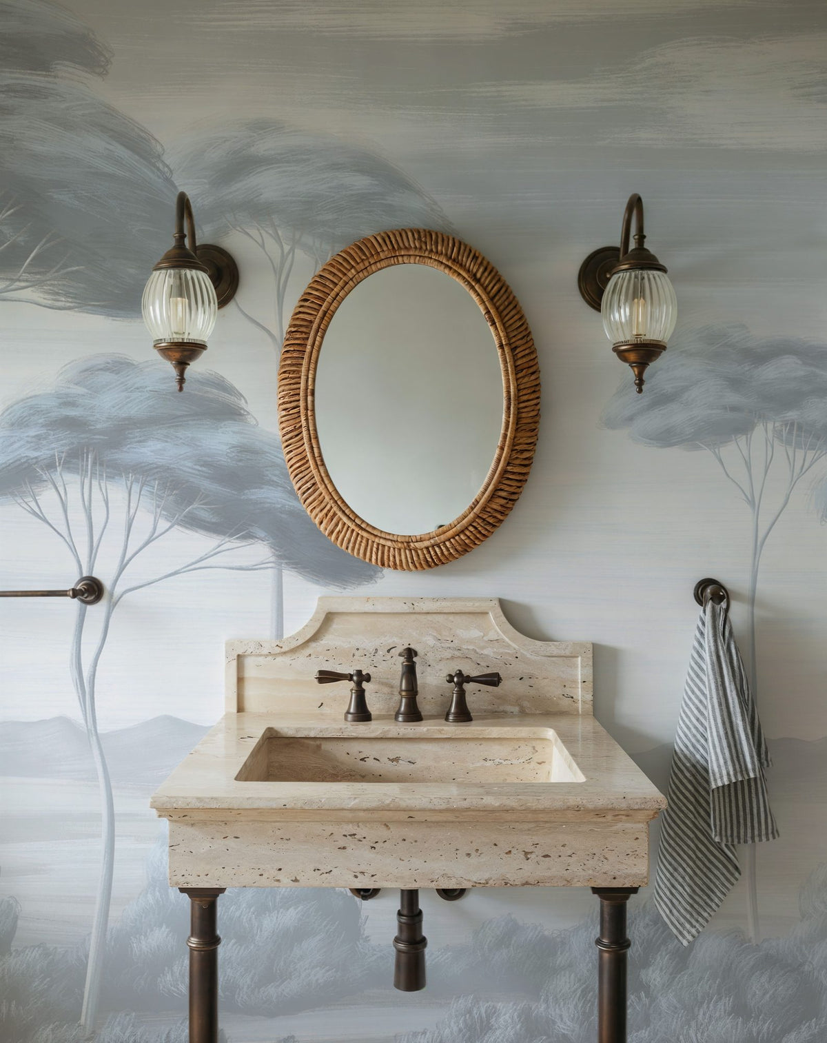 Verdant Horizon, Sea Wind Blue Mural Wallpaper - room preview 05