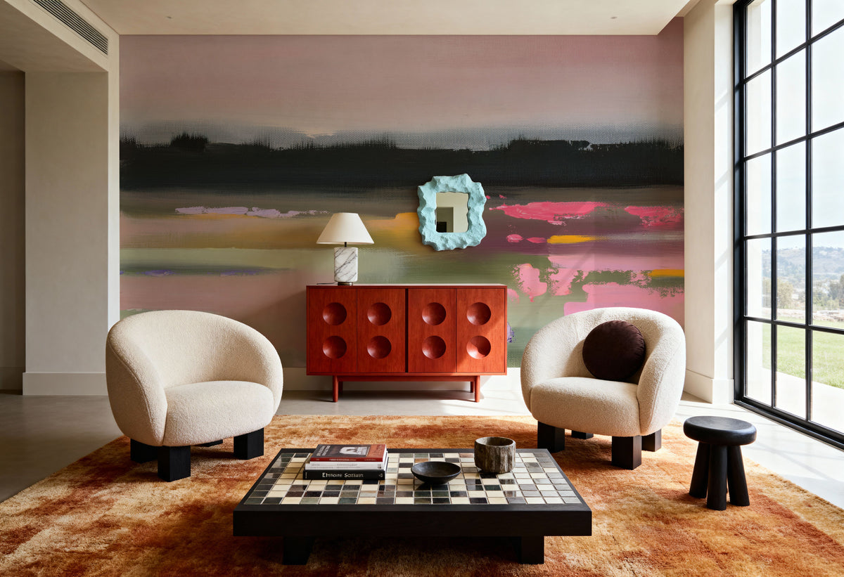 Magenta Meadows Mural Wallpaper - room preview 05