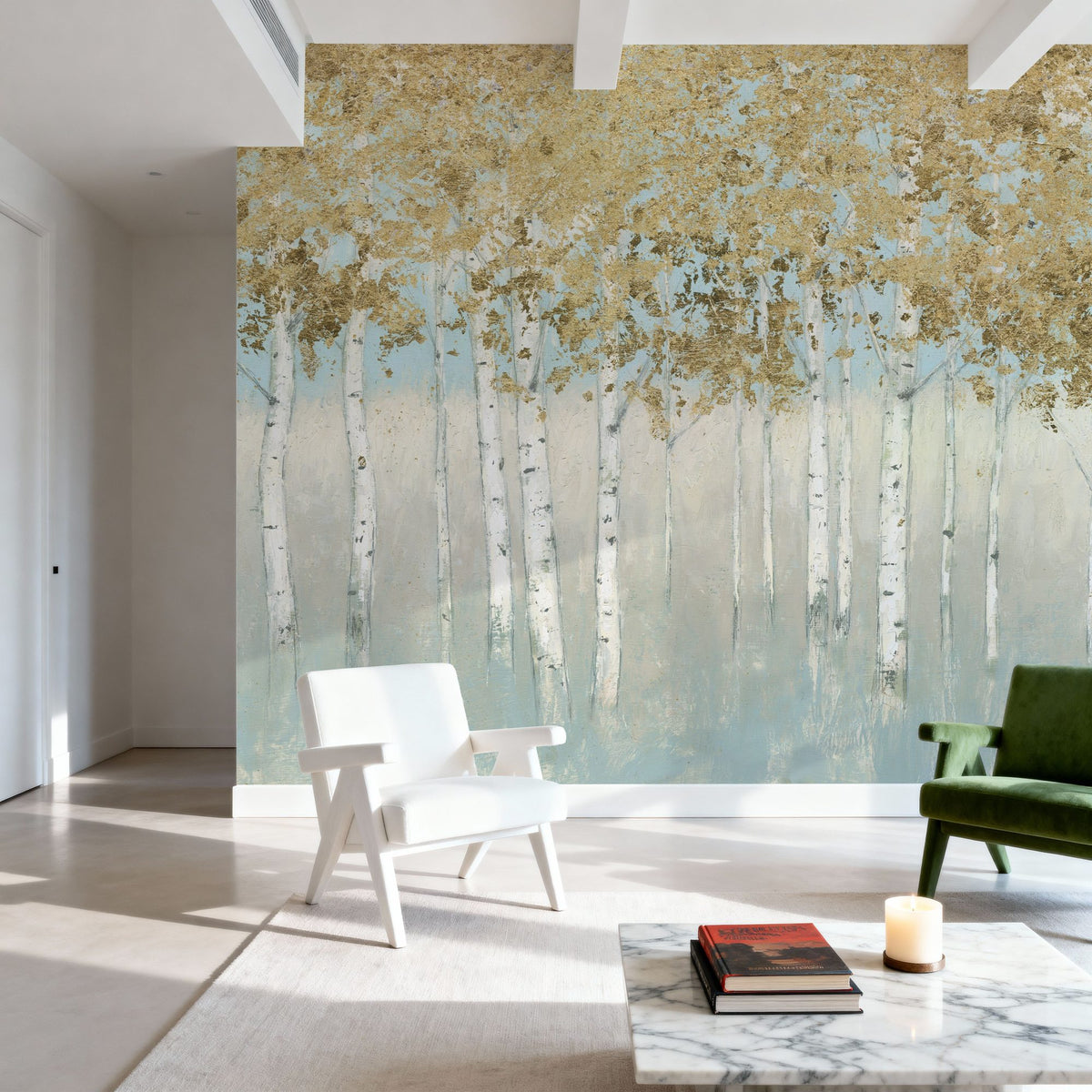 Shimmering Forest Mural Wallpaper - room preview 05