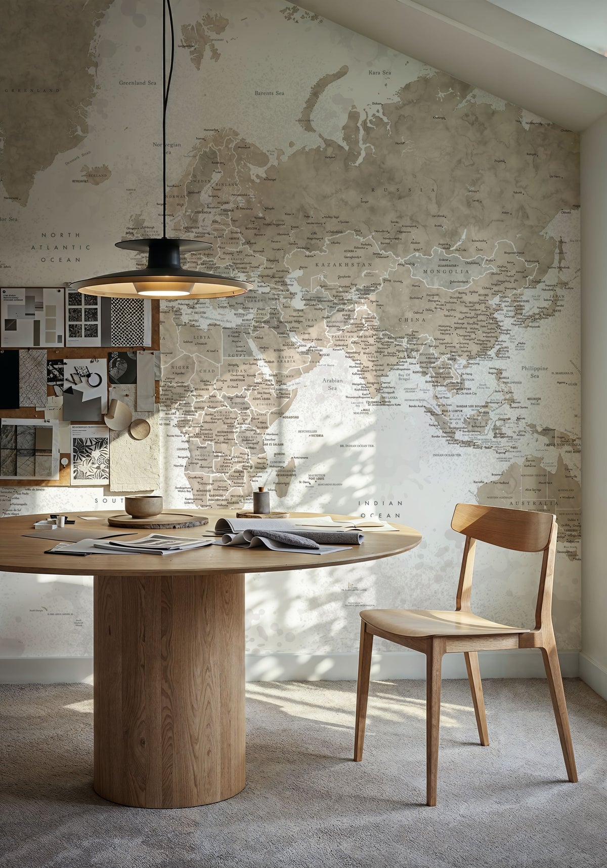 World Map Cities - Kacia Mural Wallpaper - room preview 05