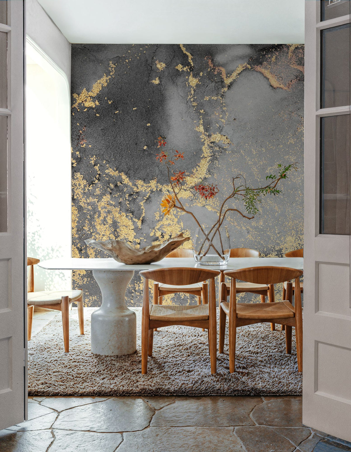 Dwellpaper Fantasy Marble, Gray Mural Wallpaper image 5