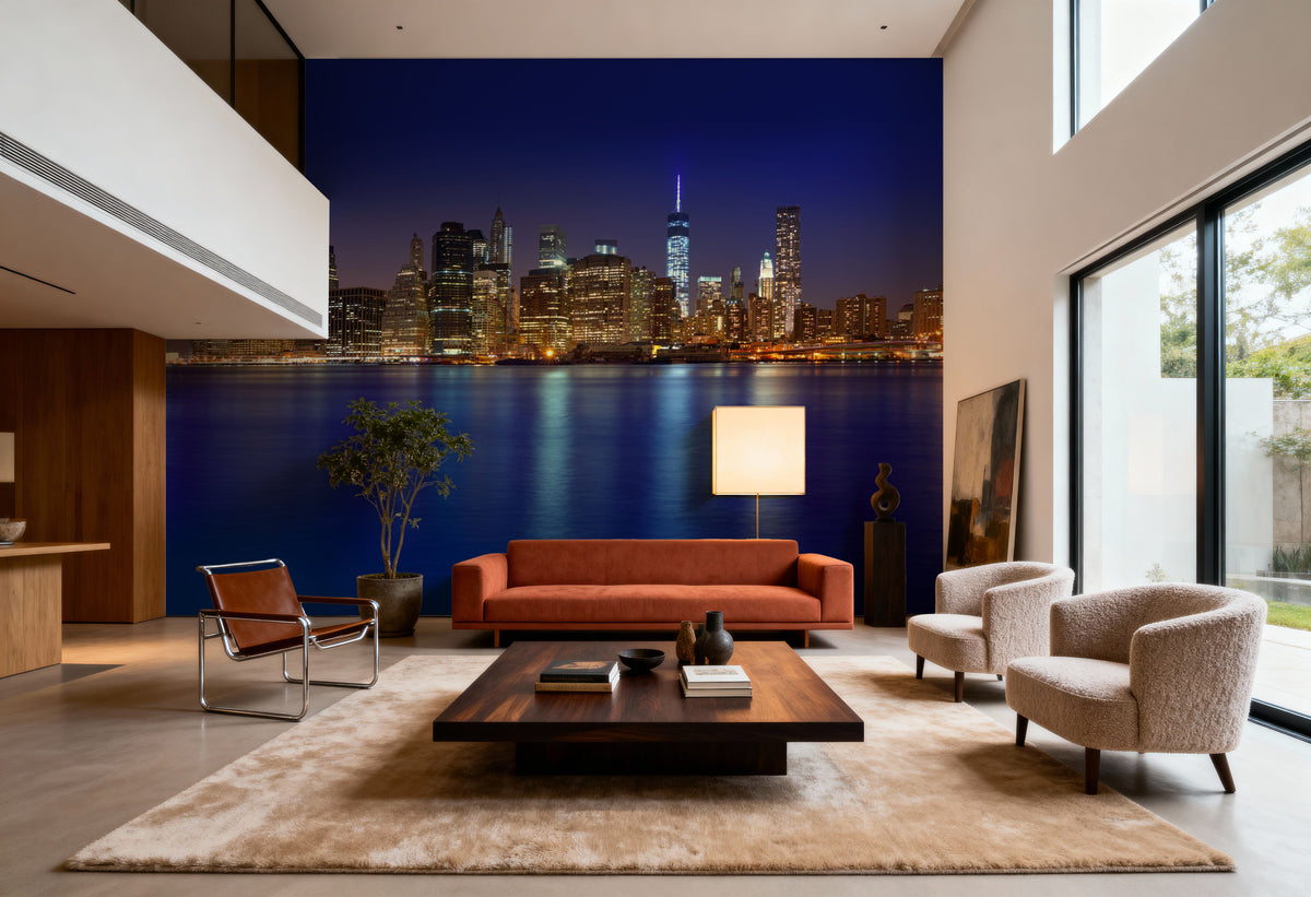 Downtown Skyline Mural Wallpaper - room preview 05
