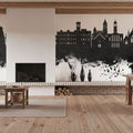 Isle of Wight England Skyline Black & White Mural Wallpaper - room preview 05