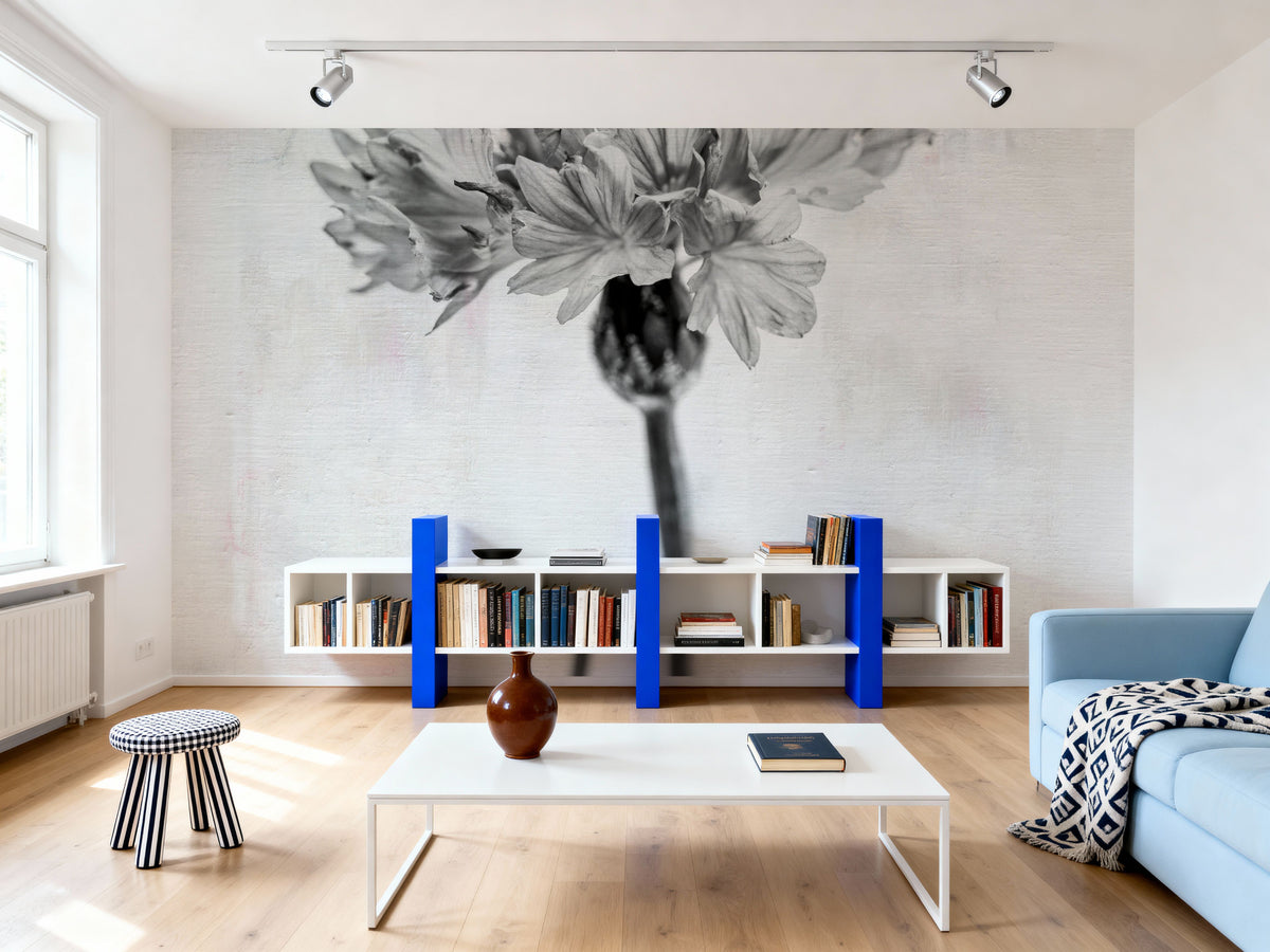 Wonderful Wildflowers VI Neutral Mural Wallpaper - room preview 05