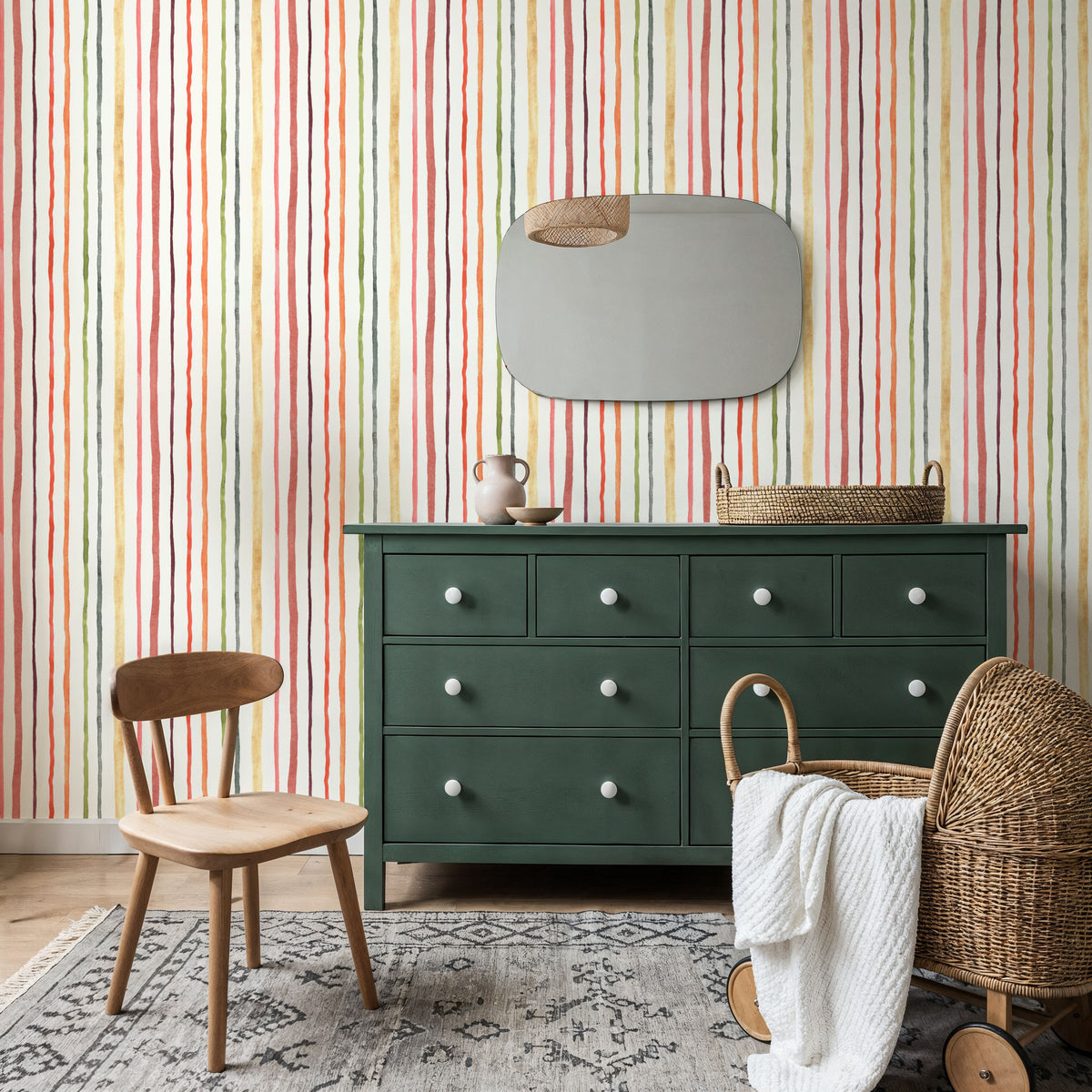 Watercolor Lines Mural Wallpaper - room preview 05