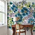 Blue Blooms Mural Wallpaper - Edition 3 - room preview 05