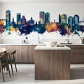Halifax Canada Skyline Blue & Bronze Mural Wallpaper - room preview 05