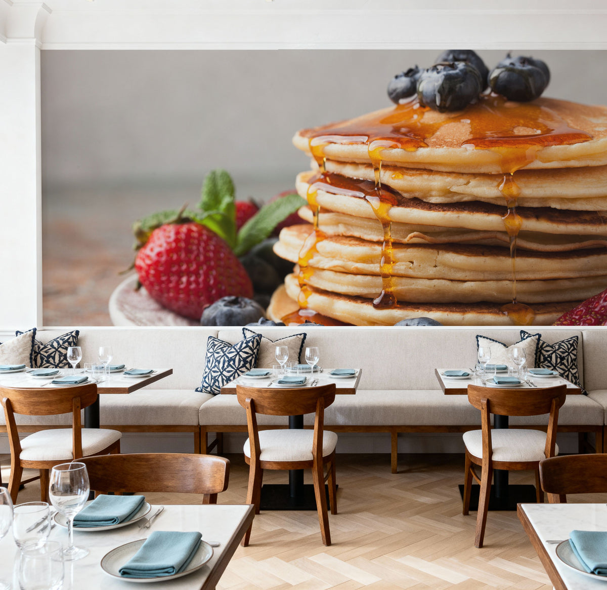 Stack of Pancakes with Syrup Mural Wallpaper - room preview 05