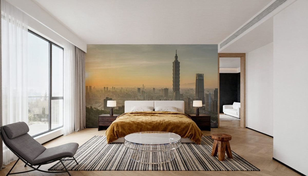 Taipei Sunset Mural Wallpaper - room preview 05