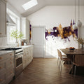 Cologne Germany Skyline Purple & Gold Mural Wallpaper - room preview 05