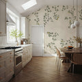 Rambling Rose, Mustard on Cream Mural Wallpaper - room preview 05