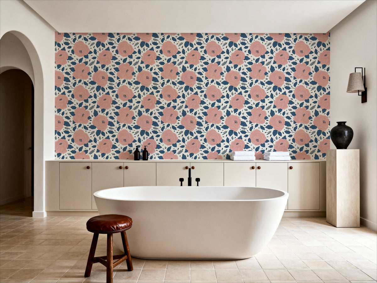 Pink Peonys Mural Wallpaper - room preview 05