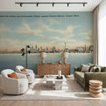 Greetings From Detroit Skyline Mural Wallpaper - room preview 05