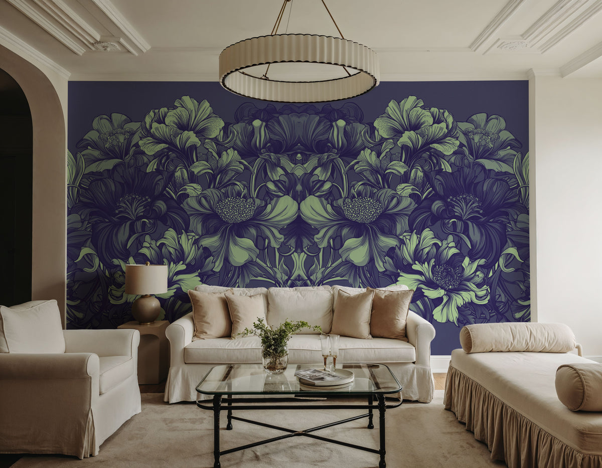 Scandi Flower V Mural Wallpaper - room preview 05