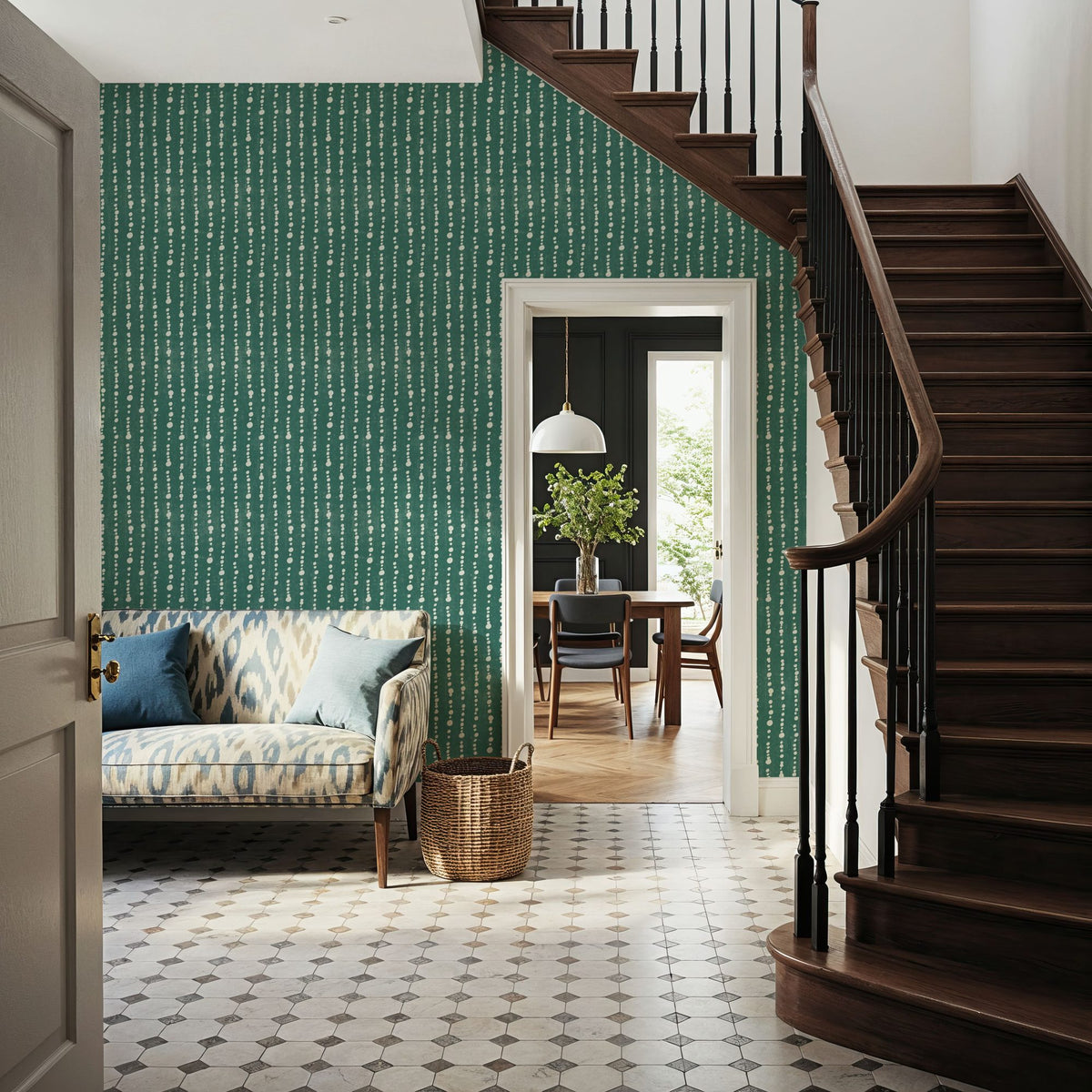Woodland Drops Tropical Green Mural Wallpaper - room preview 05