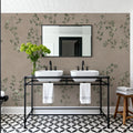 Rambling Rose, Ivory on Beige Mural Wallpaper - room preview 05