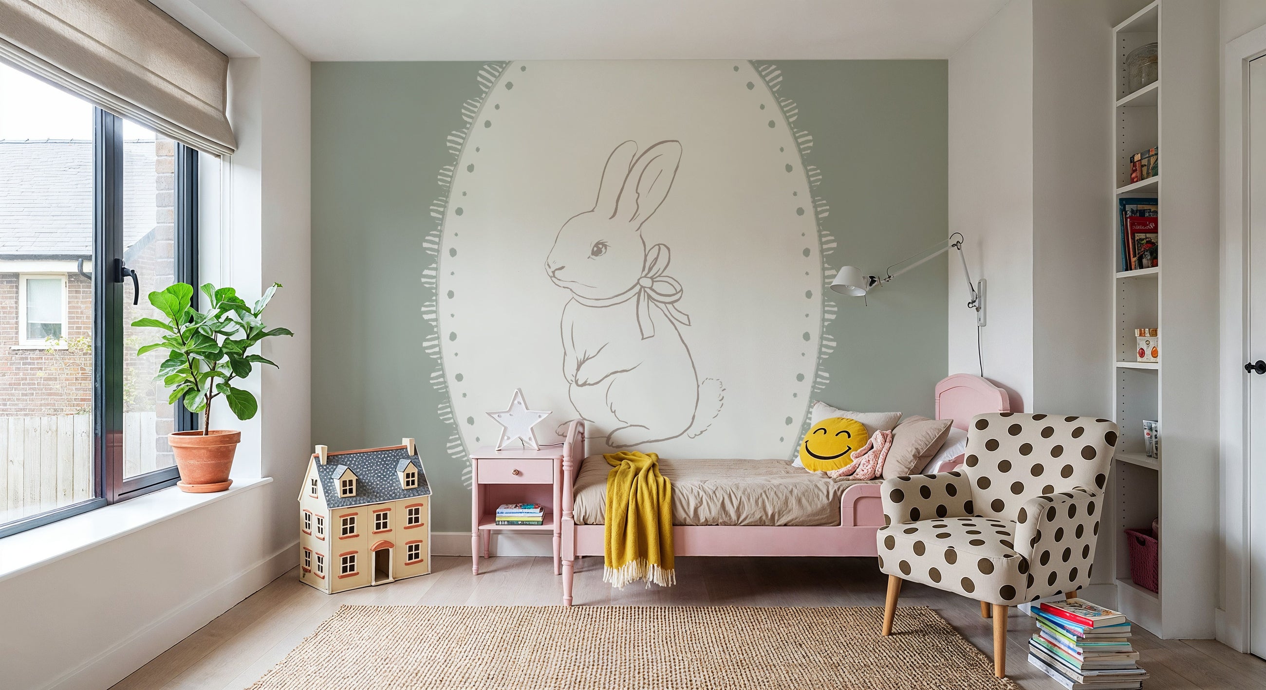 Nursery Bunny Mural Wallpaper