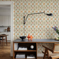 Autumn Tiles White Mural Wallpaper - room preview 05