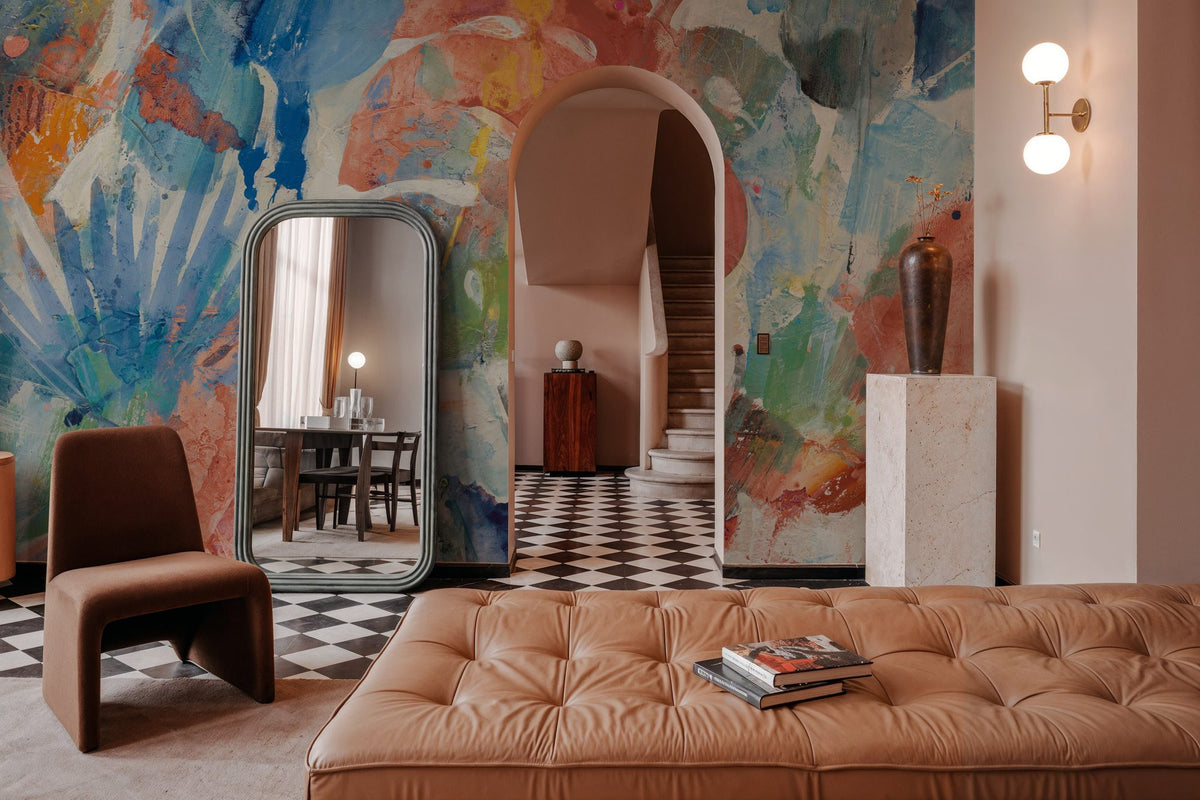 Palm Abstract Bright Mural Wallpaper - room preview 05