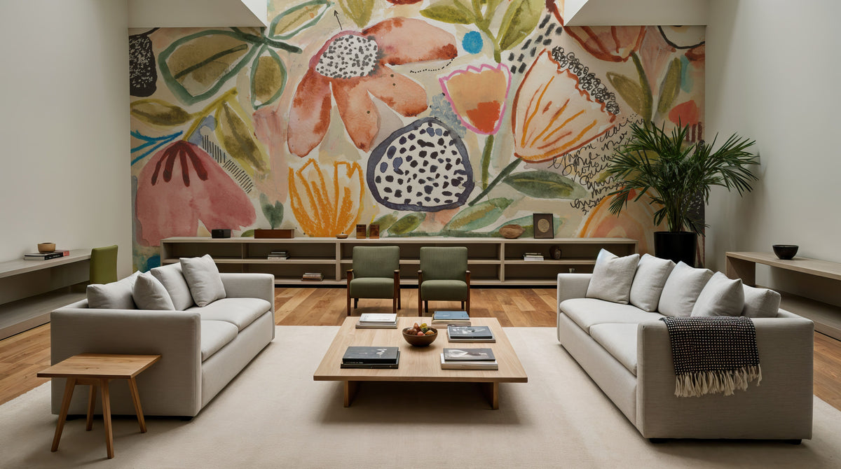 Forte Florals II Mural Wallpaper - room preview 05