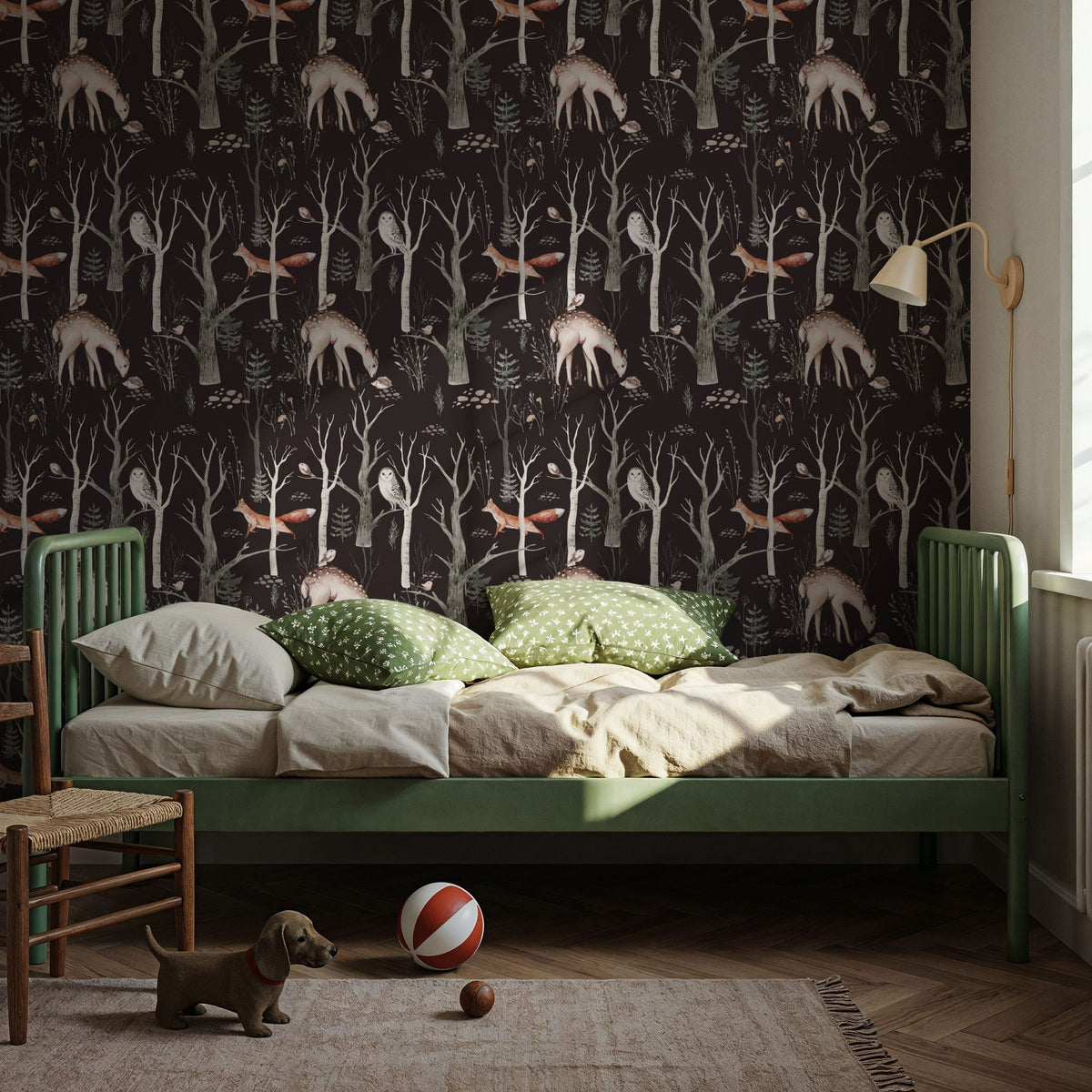 Night Woodland Mural Wallpaper - room preview 05