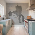 Yellowstone Lake Grey Mural Wallpaper - room preview 05