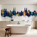 Nürnberg Germany Skyline Blue & Bronze Mural Wallpaper - room preview 05