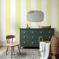 Scalloped Circus Stripes, Yellow Mural Wallpaper - room preview 05