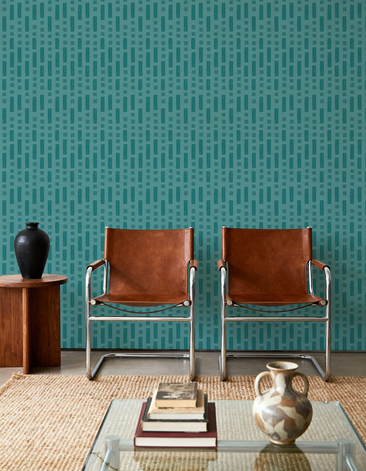Coastal Signals Turqouise Mural Wallpaper - room preview 05