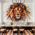 Lion - Watercolor Predators Series Mural Wallpaper - room preview 05