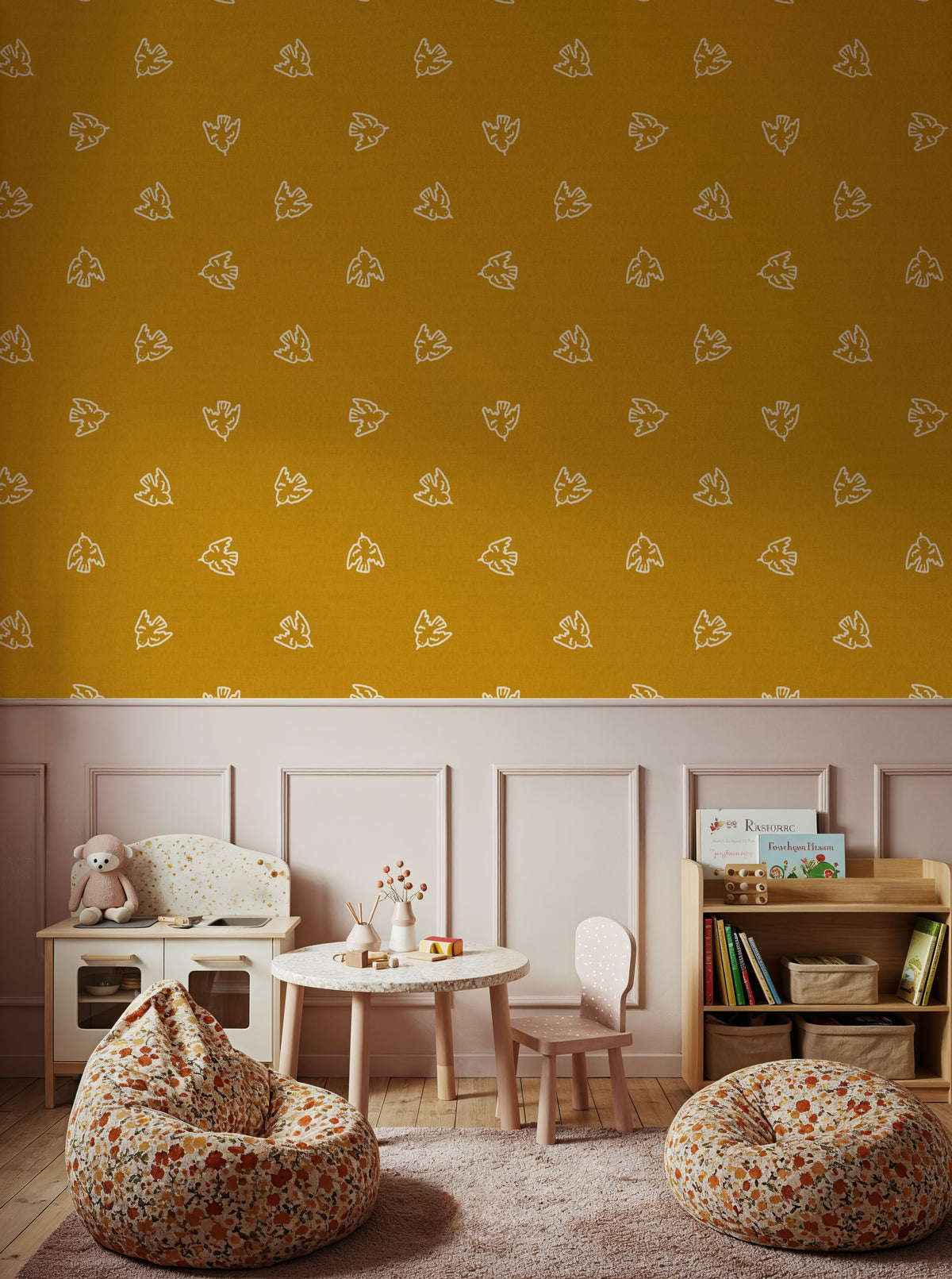 Little Birds Everywhere Mural Wallpaper - room preview 05