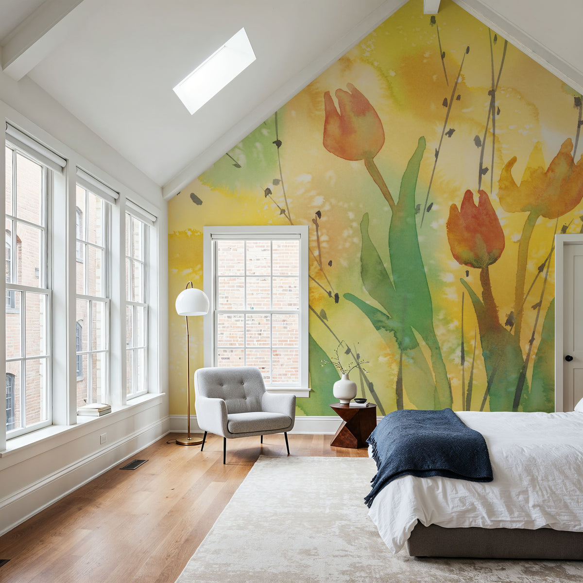 Watercolor Tulip Dream Mural Wallpaper - room preview 05