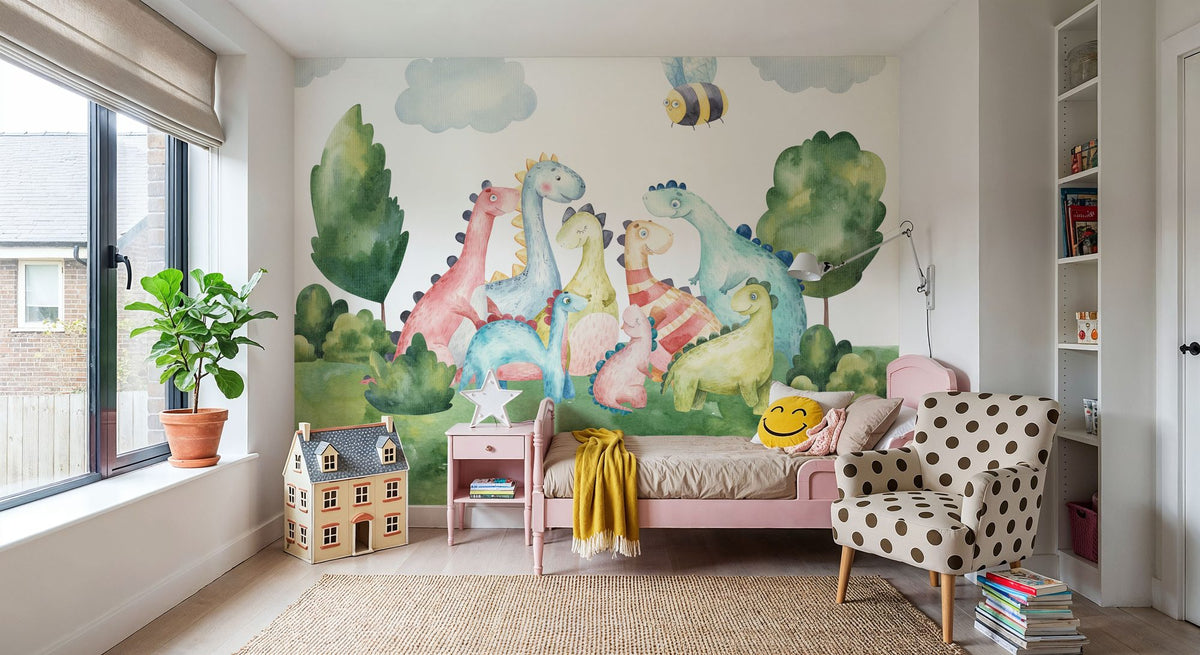 Dinosaur Family Mural Wallpaper - room preview 05