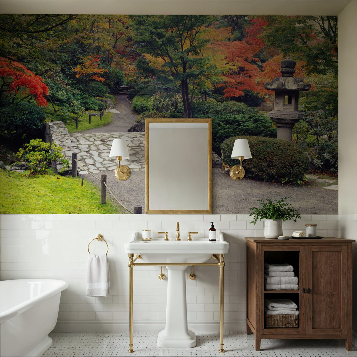 Autumn Zen Garden Mural Wallpaper - room preview 05