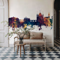 Thun Switzerland Skyline Blue & Bronze Mural Wallpaper - room preview 05