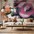 Painterly Florals in Vase II Mural Wallpaper - room preview 05