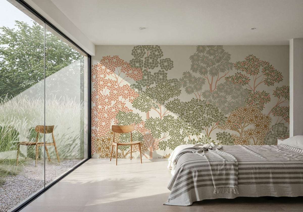 Overleaf Woodland, Green Mural Wallpaper - room preview 05