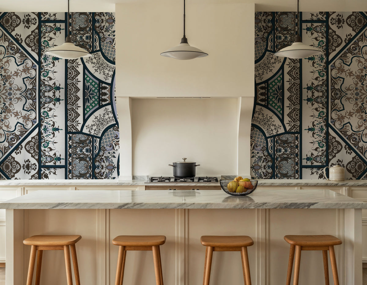 Eastern Tales, Brown & Lavender Mural Wallpaper - room preview 05