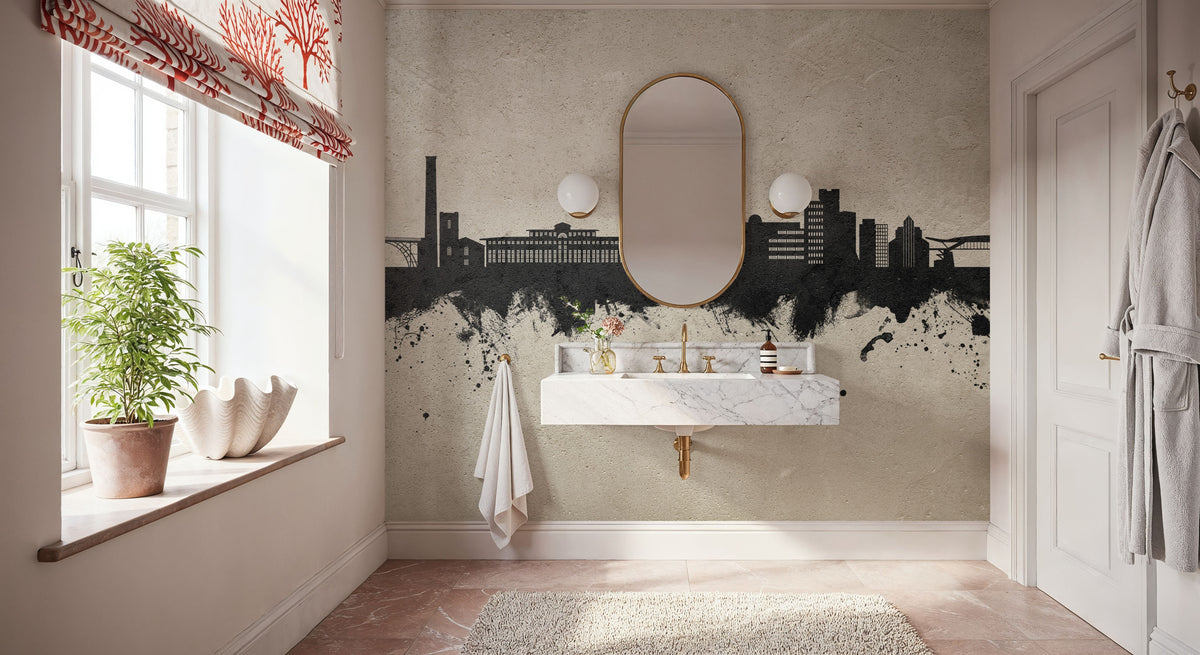 Telford England Skyline Concrete Mural Wallpaper - room preview 05