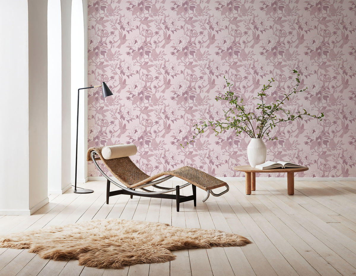 Peony Toile, Rose Mural Wallpaper - room preview 05