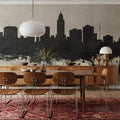 Lincoln Nebraska Skyline Concrete Mural Wallpaper - room preview 05